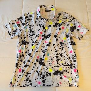 Vibrant Splatter Print Casual Shirt